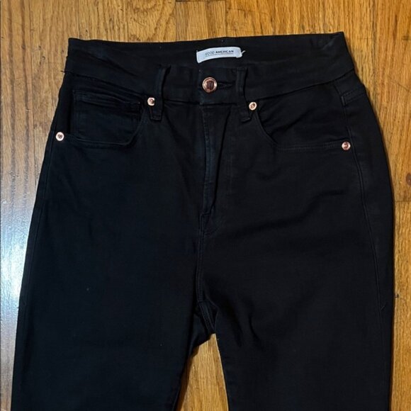 Good American Good Waist Crop Women's Black Jeans Size 27 - Picture 3 of 10